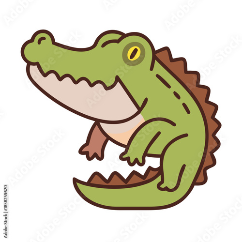 smiling cartoon crocodile illustration