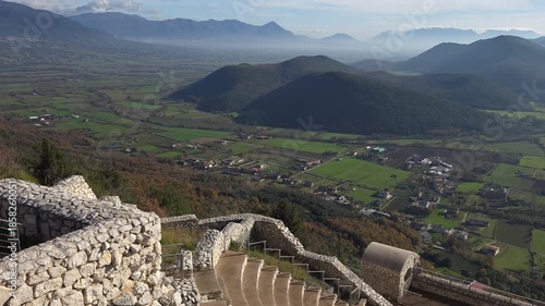 View of the ancient Roman theater of Pietravairano in the province of Caserta, Italy.
