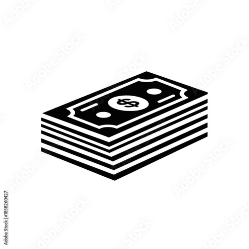 Illustration of Stacked Currency Bills for Financial and Business Concepts