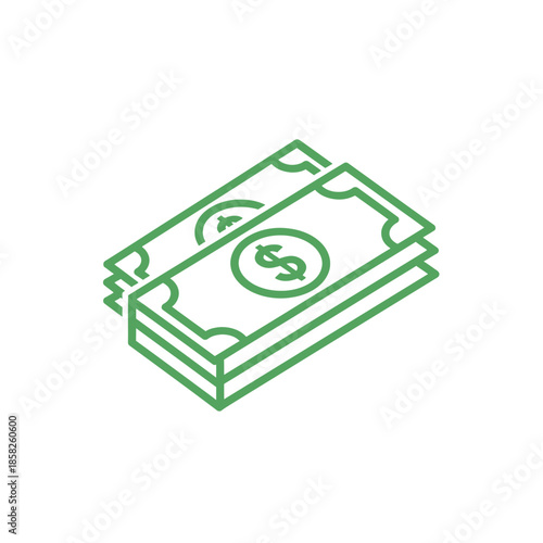 Minimalist Green Map Icon Representing Financial or Monetary Concept