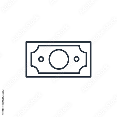 Minimalist Illustration of a Single Paper Currency Note for Financial Concepts