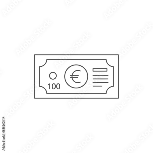 Minimalist Illustration of a Euro Banknote for Financial and Currency Concepts