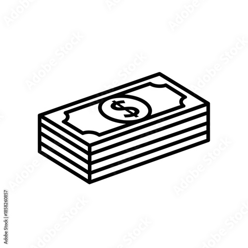Minimalist Illustration of a Stack of Money for Financial and Business Concepts