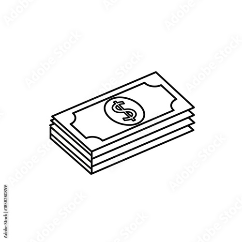 Minimalist Illustration of a Stack of Money for Financial or Business Content
