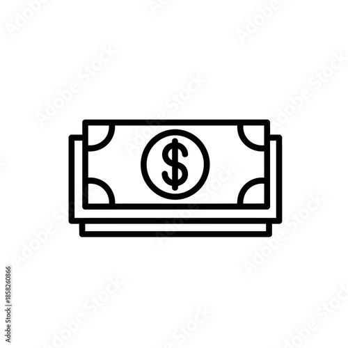 Minimalist Illustration of Money Bills for Financial Concepts and Economics