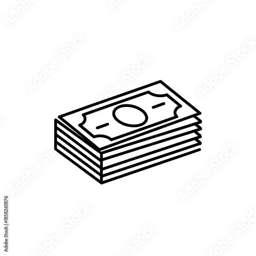 Minimalist Illustration of a Stack of Money for Financial and Economy Themes