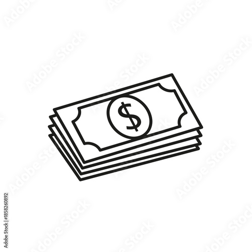 Minimalist Illustration of a Stack of Money for Financial and Banking Themes