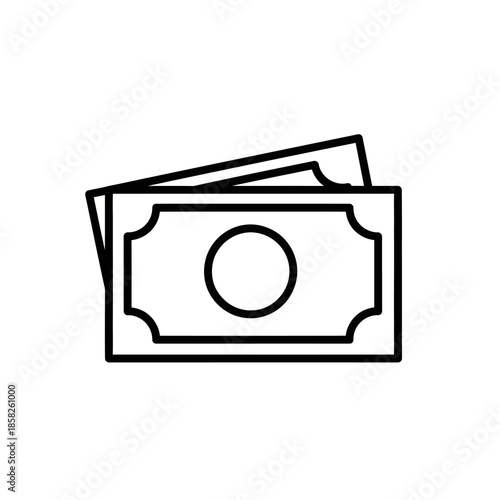 Minimalist Illustration of Paper Money for Financial and Banking Themes