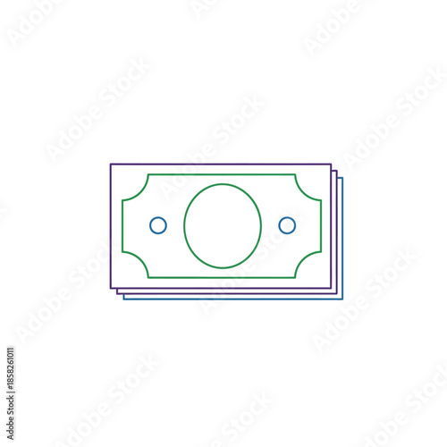 Minimalist Illustration of Cash Money Banknote for Financial Concept