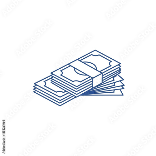 Minimalist Illustration of Cash Stacks for Financial and Business Concepts