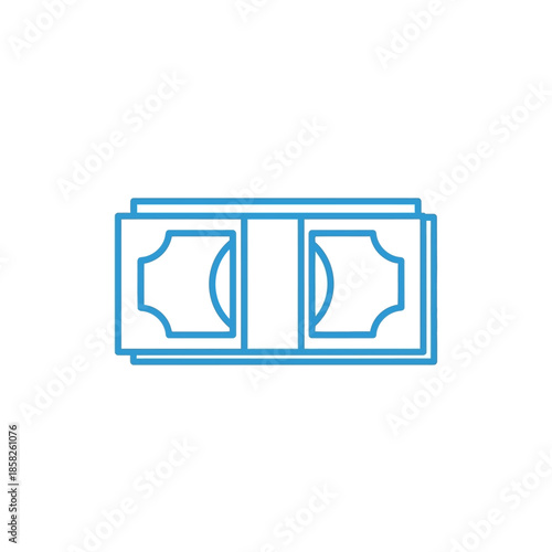 Minimalist Illustration of Stack of Paper Banknotes for Financial and Economy Concepts