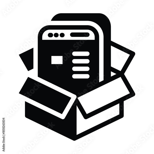 product application solid icon vector design good for web or mobile app