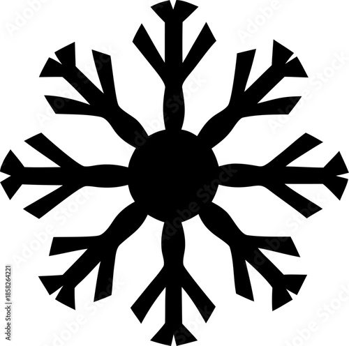 Snowflake Silhouette Vector – Winter Ice Crystal Illustration