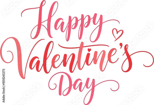 Elegant script calligraphy typography design wishes everyone a very happy valentine's day with beautiful watercolor style hearts and flourishes