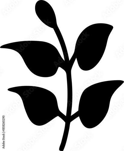 Meadow Wild Plants Silhouette for Floral Nature Design