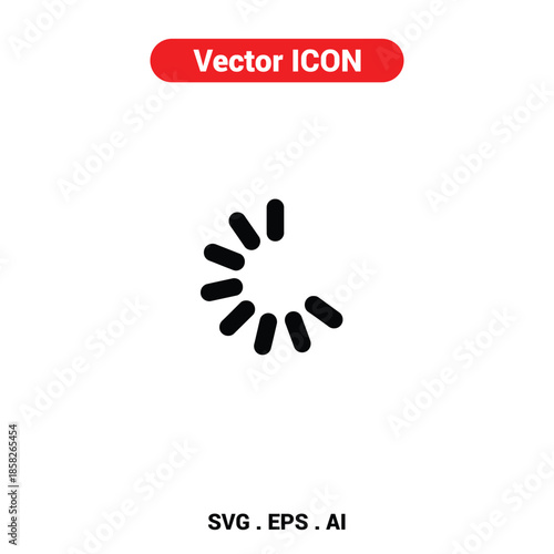Vector icon of a loading spinner rotating with a modern minimalist aesthetic