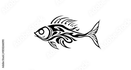 Cartoon vector illustration of a tropical sea fish swimming in underwater nature for a wildlife aquarium icon