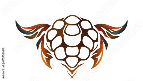 An artistic tribal eagle tattoo design featuring spread wings and intricate feather patterns as a powerful heraldic animal symbol and nature-inspired vector illustration element