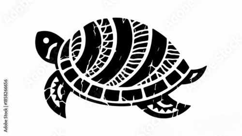 A cute cartoon vector illustration design of a sea turtle and fish as a nature symbol icon for a wildlife tattoo or logo pattern