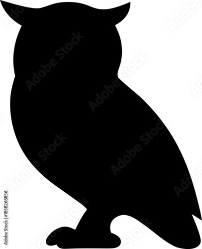 Owl Silhouette Isolated Black Night Wildlife Graphic