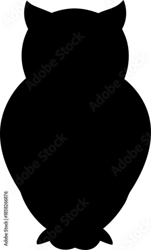 Owl Silhouette Isolated Black Night Wildlife Graphic