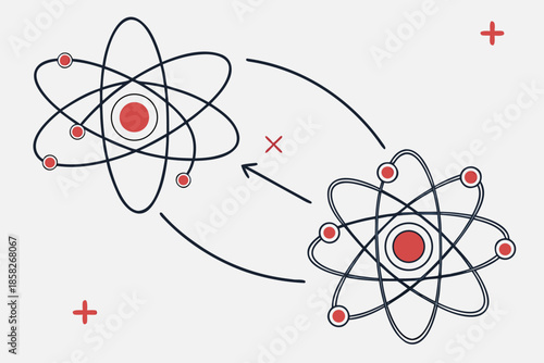 Electron Transfer Between Atoms Showing Chemical Bonding and Energy Exchange