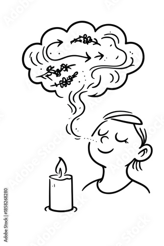 Mindfulness Meditation Calming Anxious Thoughts Illustration