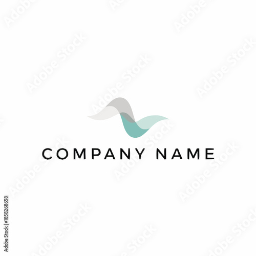 Modern Minimalist Company Logo Design Template with Abstract Shapes.