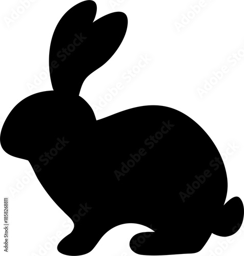 Bunny Rabbit Silhouette Icon for Nature Logo Design