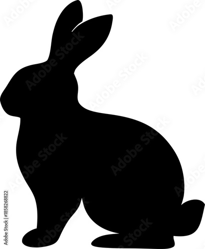 Bunny Rabbit Silhouette Icon for Nature Logo Design