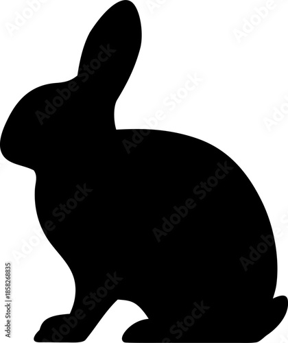 Bunny Rabbit Silhouette Icon for Nature Logo Design