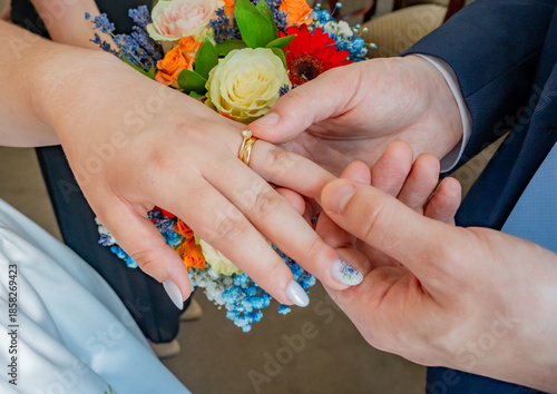Bride and groom wedding ceremony