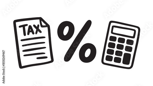 Tax Calculator Icon with Percentage Sign