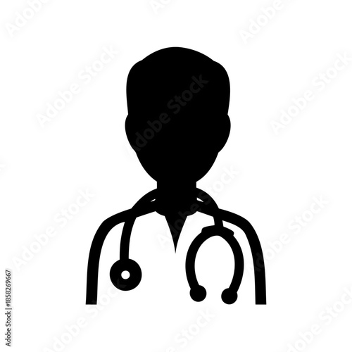 Silhouette of a doctor or healthcare professional with a stethoscope image