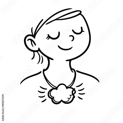 Self Comfort Holding Cloud Peace Illustration