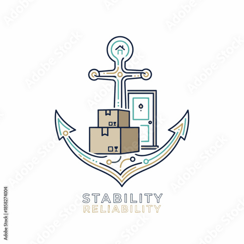 Stability and reliability vector icon