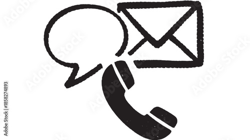 Black Phone Speech Bubble Email Icon