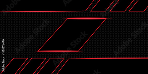 Abstract futuristic black and red gaming background with modern esport shapes. Vector design template technology concept can use element game banner, sport poster, cyber wallpaper, web, advertising
