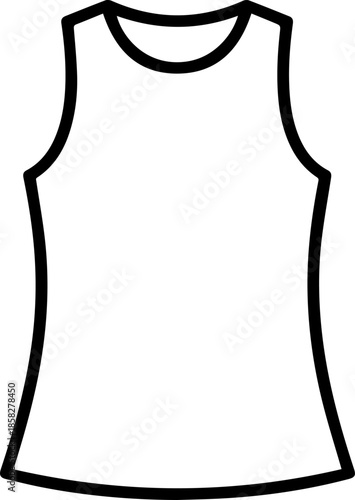 Christmas party top silhouette, sleeveless clean cut.eps