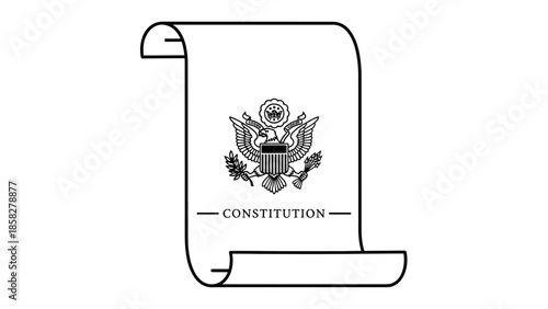 United States Constitution Document with Great Seal.