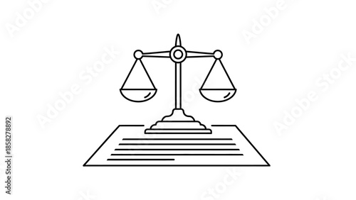 Scales of Justice Symbol on Legal Document.