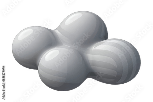 Glossy abstract 3D shape with smooth curves.