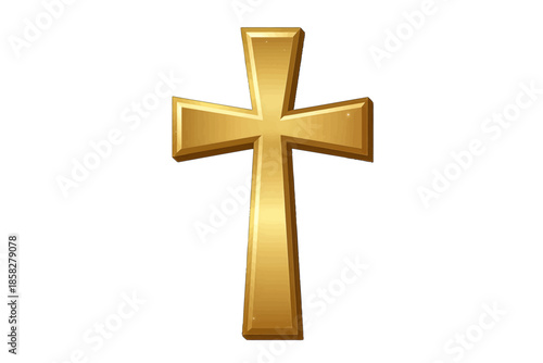 Golden Cross with Slightly Beveled Edges