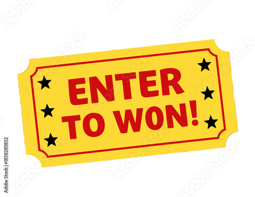 Yellow and Red Enter to Win Ticket