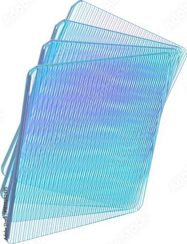 Valokuva 3D composition with four similar cards