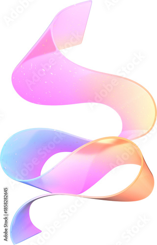 3D Cascading translucent glass ribbon