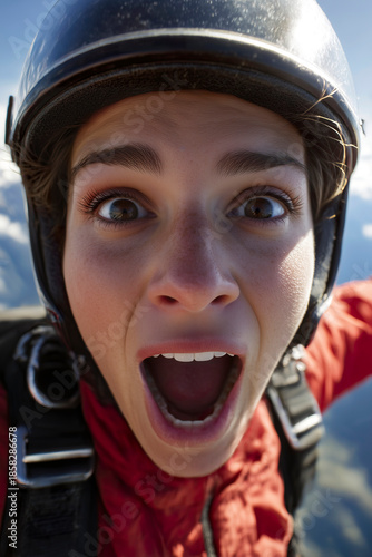 People skydiving from 30,000 feet altitude