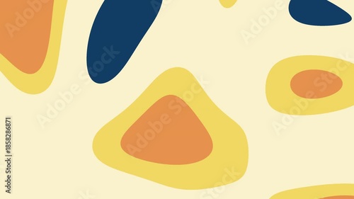 Abstract geometric design in vibrant blue, orange, and yellow hues. Perfect for backgrounds, print materials, websites, and digital art projects.