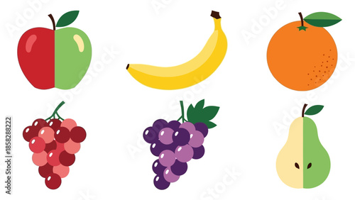 Minimalist Colorful Hand-Drawn Fruit Illustration Collection
