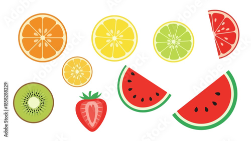 Minimalist Colorful Hand-Drawn Fruit Illustration Collection